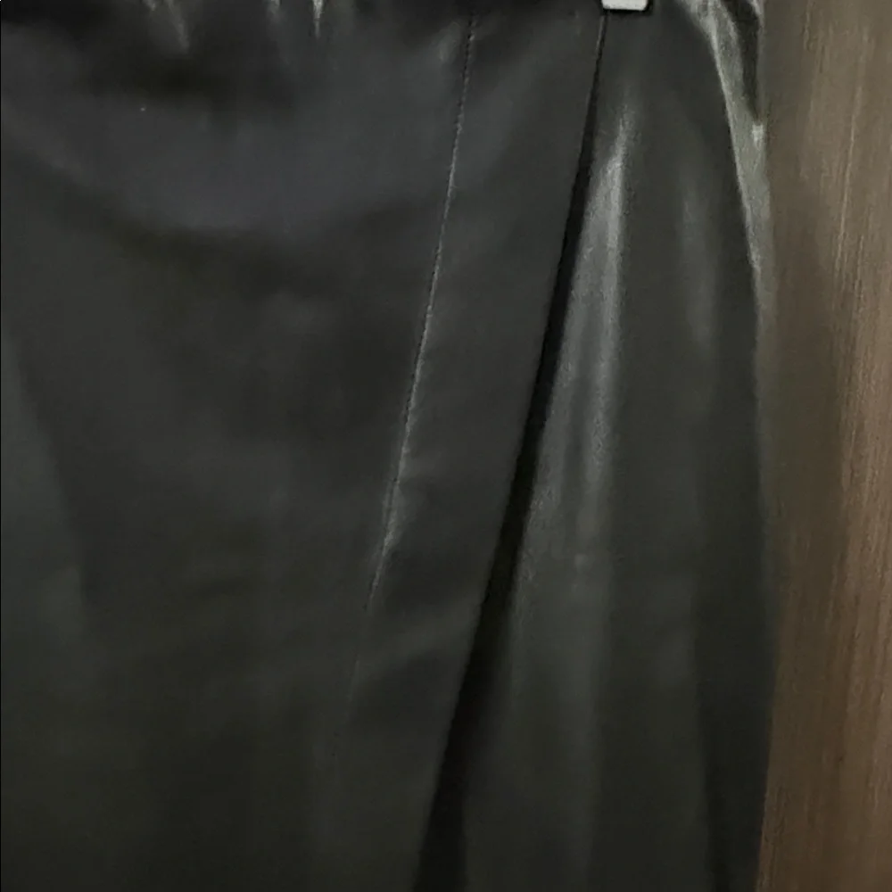 Zara‎ Black Faux Leather Asymmetric Mini Skirt